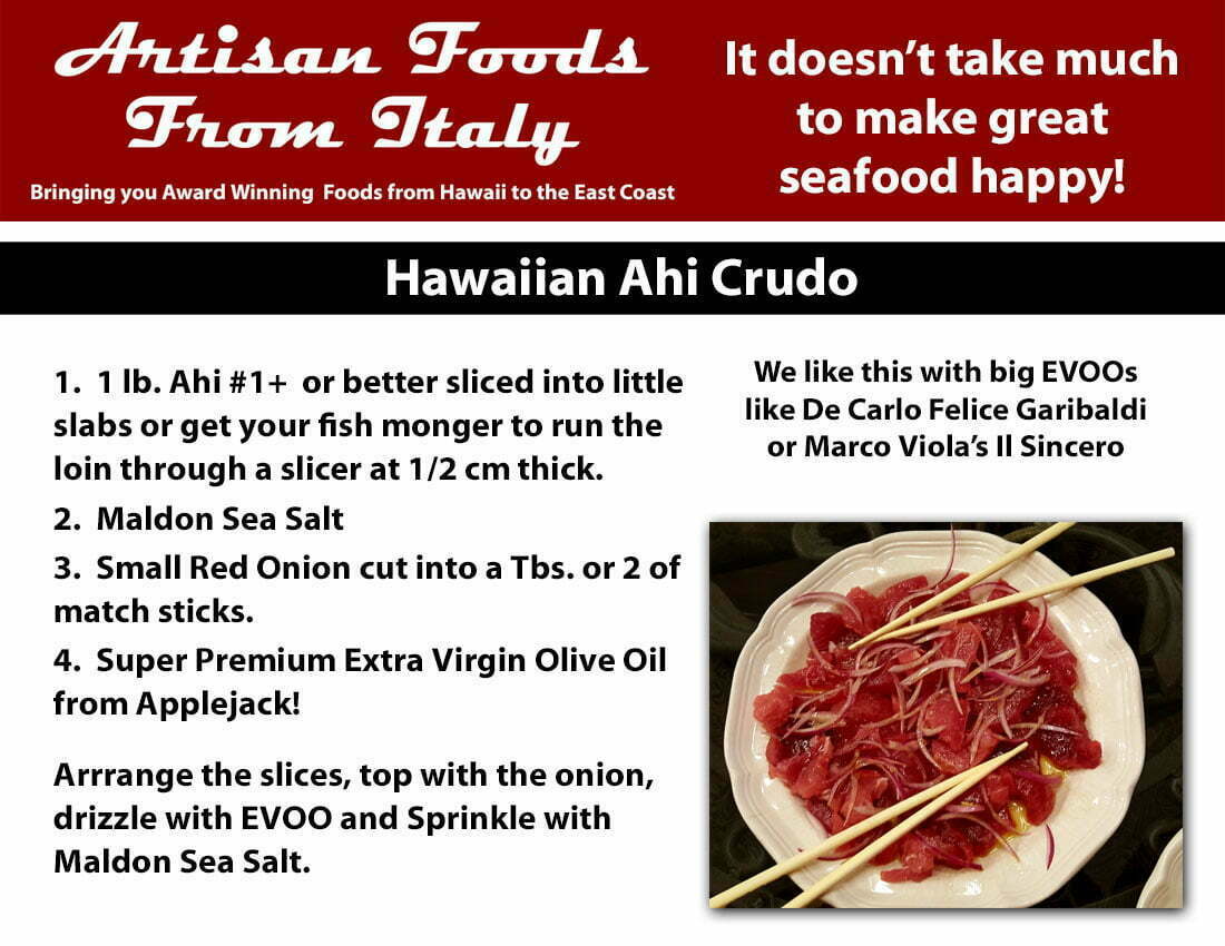 Ahi Crudo... fresh Tuna with EVOO Red Onion and Sea Salt Recipe 