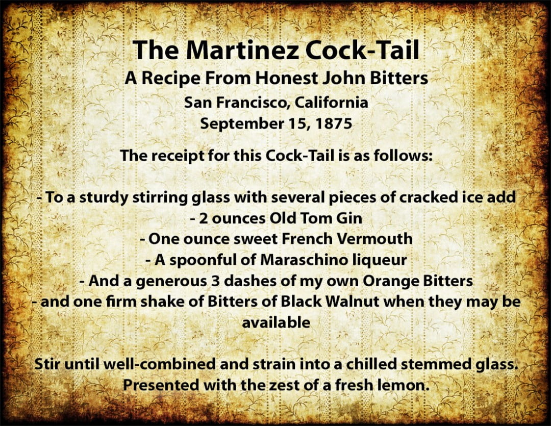 The Honest John Martinez Cocktail